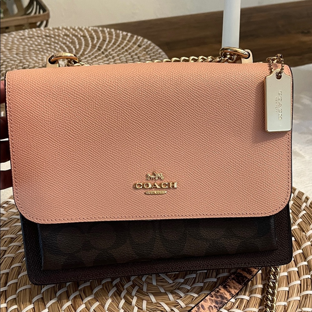 Coach Two-Tone Pink and Brown Crossbody Bag
